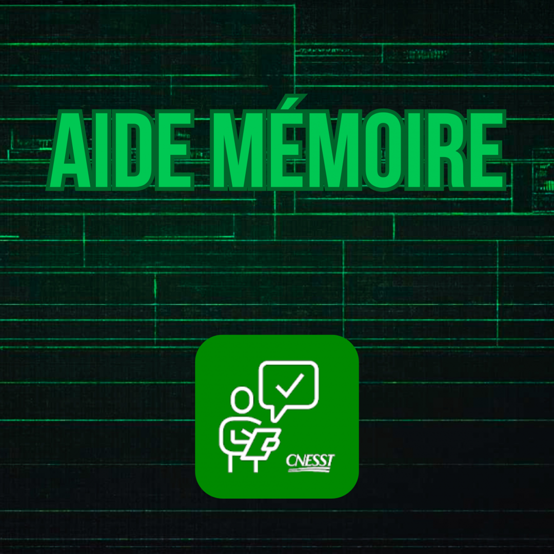 Aide Mémoire en cas d'accident de travail ou de véhicule